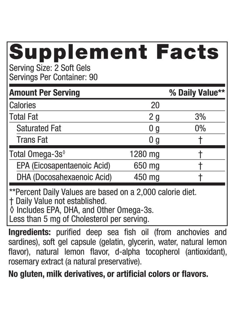 NORDIC NATURALS Ultimate Omega Support For A Healthy Heart Lemon 180 Soft Gels  - Image 2