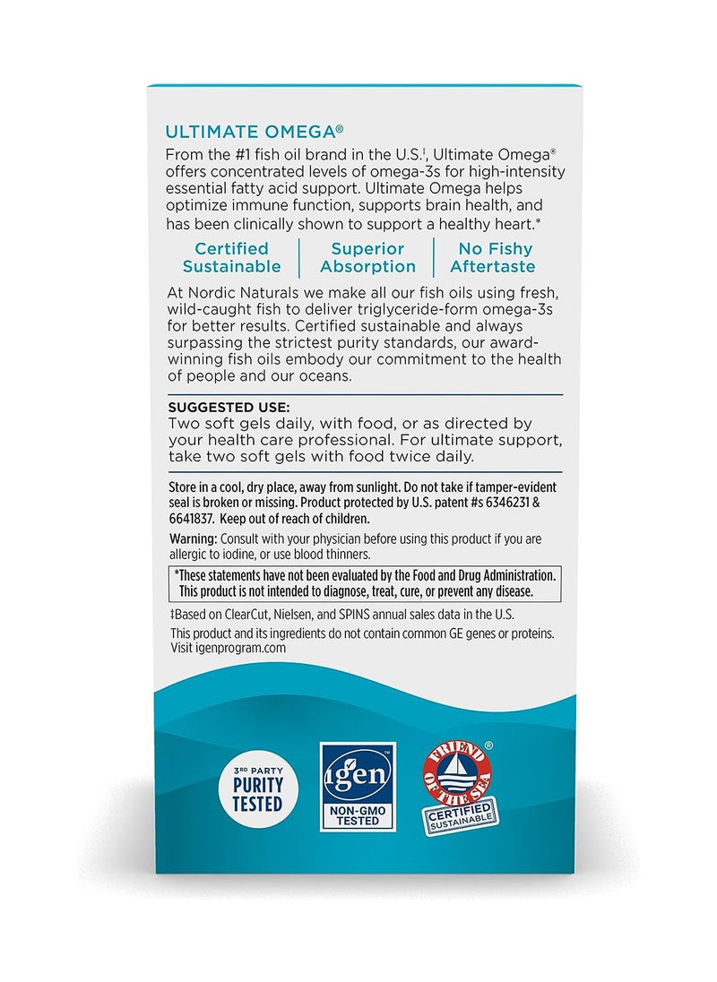 NORDIC NATURALS Ultimate Omega Support For A Healthy Heart Lemon 180 Soft Gels  - Image 3