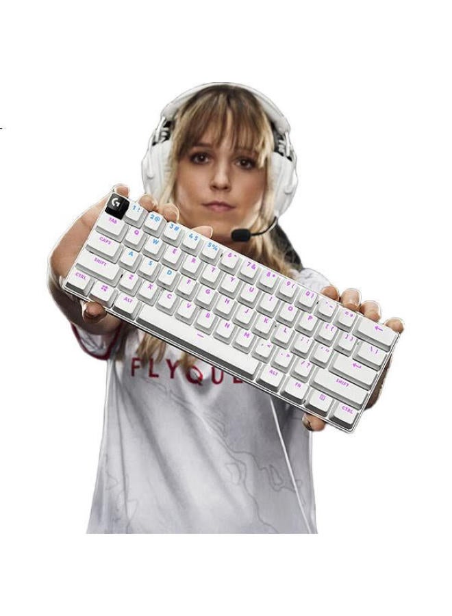 G Logitech (G) Pro X 60 Lightspeed Gaming Keyboard (White, Gx-L Optical Switch) Red Switch (Light And Comfortable Feel) - Image 1