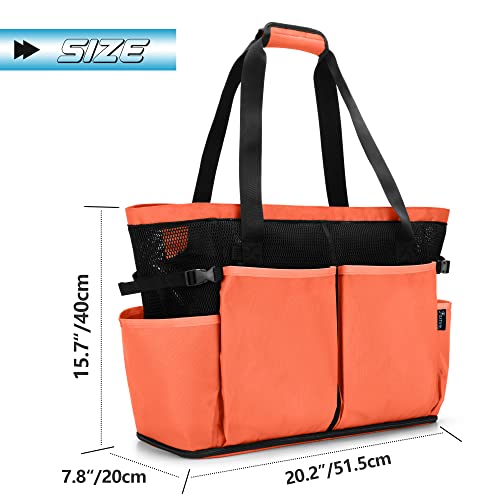 Fasrom Extra Large Mesh Beach Bag with Zipper Bottom, Oversized Tote Bag for Pool, Travel and Boating (Empty Bag Only, Patent Design), Orange - Image 5
