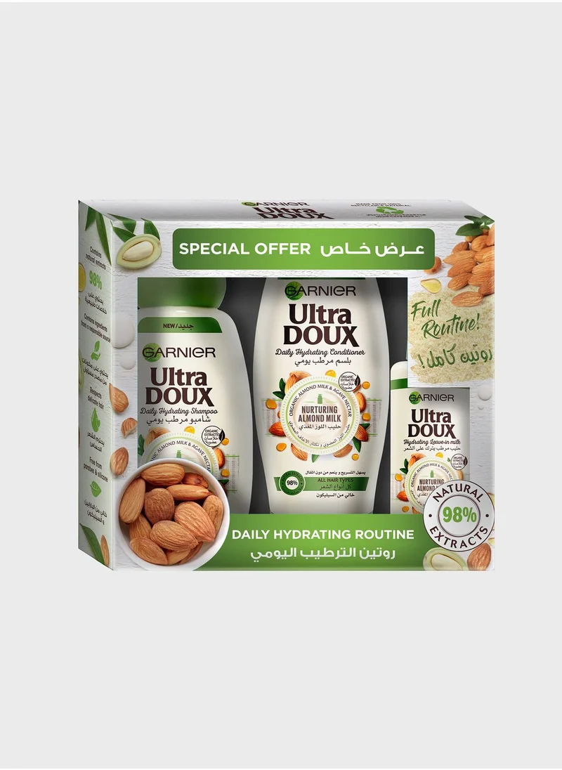 Garnier Ultra Doux Hydrating Almond Milk 3 Step Routine, Savings 29%