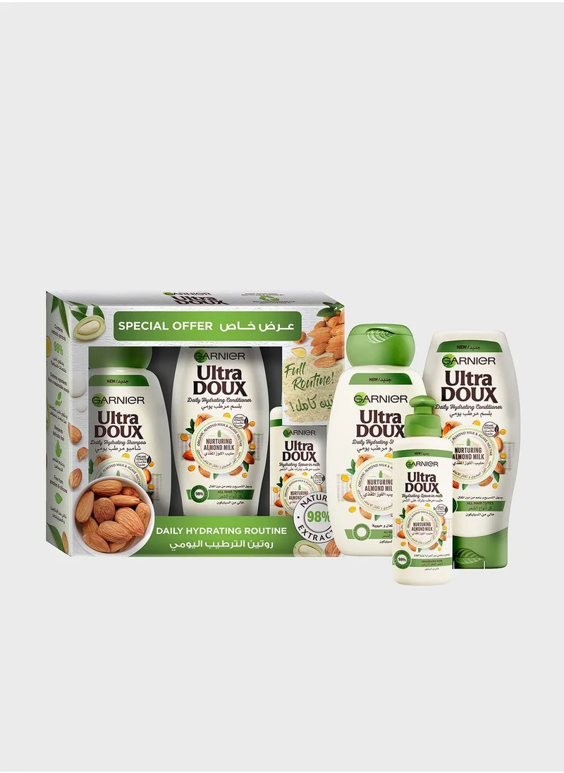 Garnier Ultra Doux Hydrating Almond Milk 3 Step Routine, Savings 29%