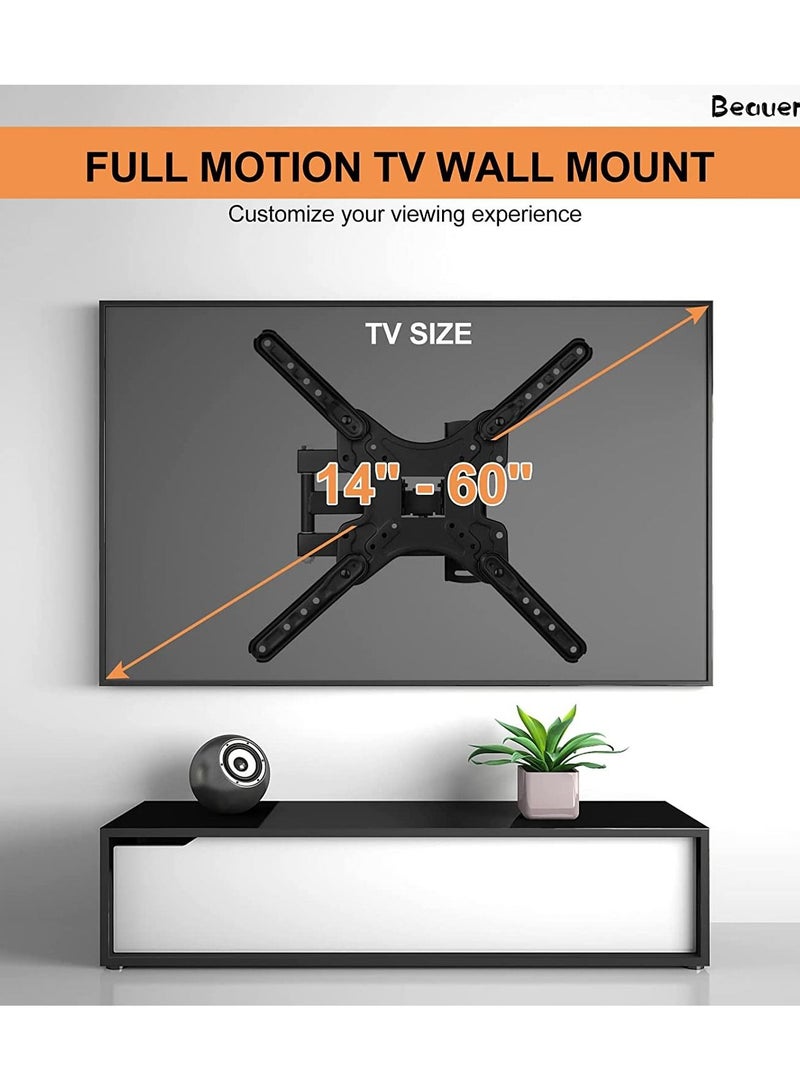 14-55 inches LED LCD OLED Plasma Flat Screen Monitor TV Wall Mount Bracket, Monitor Wall Bracket, with Swivel and Articulating Tilt Arm Bracket - Image 5