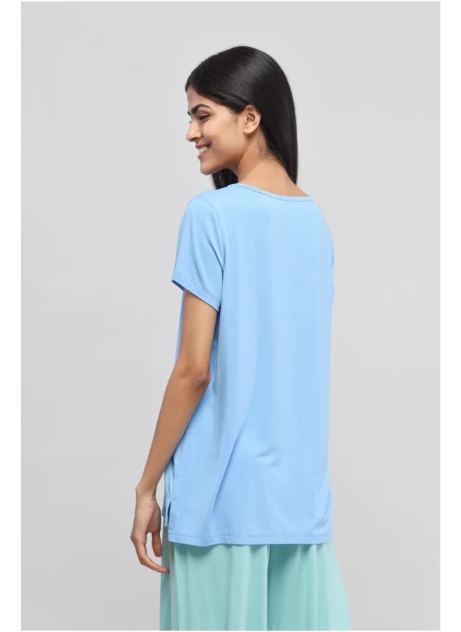 نسيسيرا Summer Blue V-Neck Top