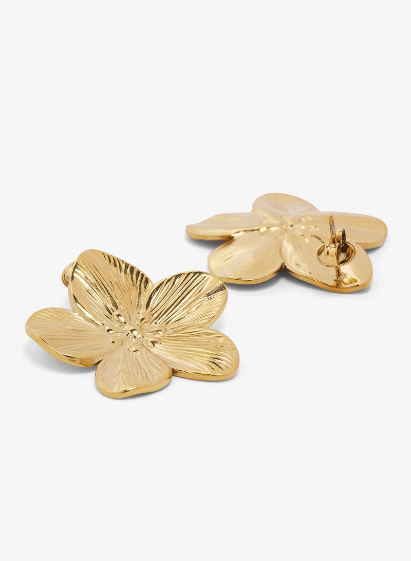 Ginger Floral Gold Detail Earrings - Image 2