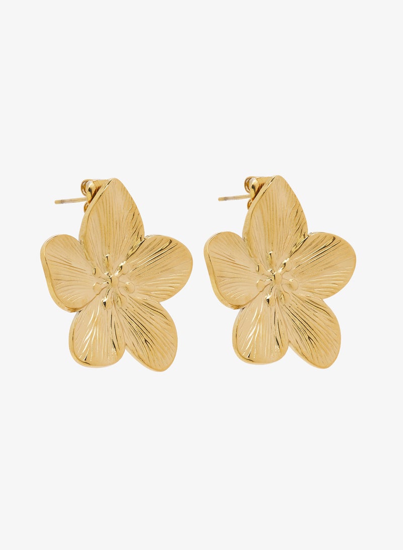 Ginger Floral Gold Detail Earrings - Image 1
