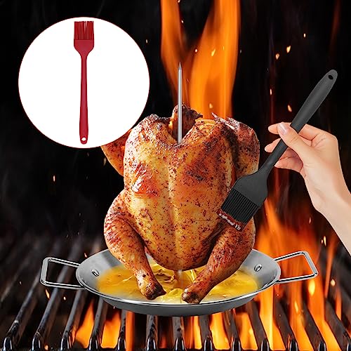yaokvide Al Pastor Skewer for Grill Stainless Steel Vertical Skewer Brazilian Vertical Spit with 5 Removable Spikes68101214 Brushes for Tacos Al Pastor Shawarma Kebabs Smoker Oven BBQ Dishes - Image 3