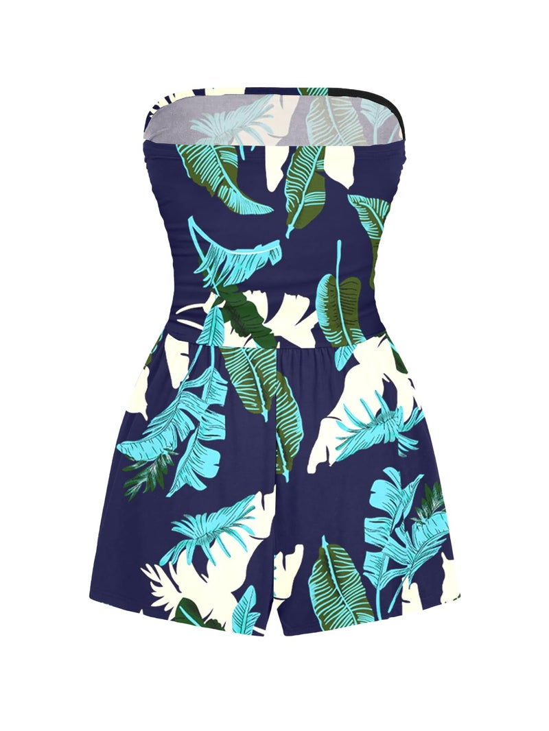 AUXDIO Women Summer Casual Strapless Romper Sleeveless Off Shoulder Short Jumpsuits 2026 Beach Vacation Clothes 1009 Medium - Image 2