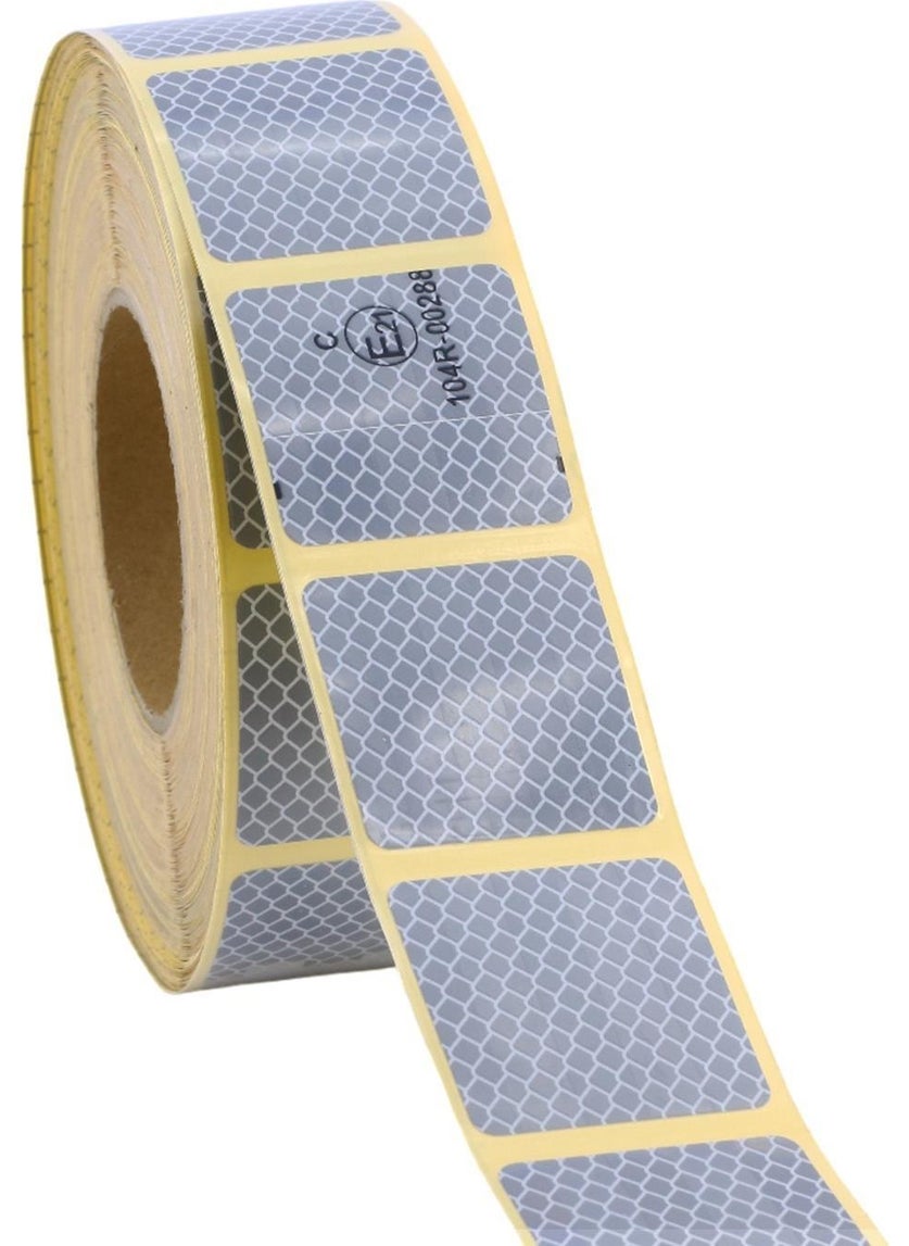 Nzb Tüvtürk Approved Documented White Gray Cut Reflective Tape Night Shining Width 5 cm 10 mt Warning Phosphorescent  - Image 3