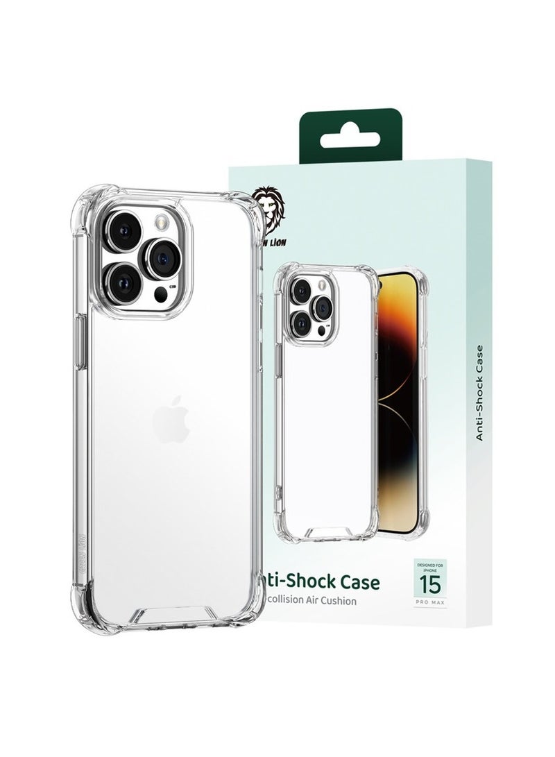 GREEN LION iPhone 15 Pro Max Anti-Shock Case / Hybrid Protection / Anti-Collision / Drop Protection Back Cover / Air Cushion / Anti Scratch iPhone Cover / Precise Cutouts / HD Clarity Case - Clear - Image 4
