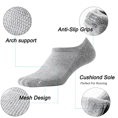 JORMATT 6 Pairs Mens & Women No Show Socks Non-Slip, Athletic Sneaker Cotton Invisible Low Cut Socks for Mens Shoe Size 13-15 - Image 3