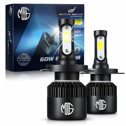 OBEROI'S TRADERS 18 Months Warranty H4 Fitting Ultra Premium Range 60 Watt LED Headlight Bulb Hi/Lo 6000LM | 6500K with Cooling Fan for All Cars, Bikes & SUVs (30+ 30 WATT) - Image 1