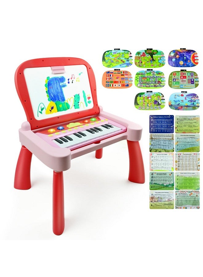 Love&Mini Toys for 3+ Year Old Girls: Love&Mini 3 in 1 Activity Table Toddler Toys with 24 Keys Musical Piano Toys, 8-Sided Touch Learn Card, Drawing Board, Birthday Xmas Gift for 3+ Year Old Girls Boys  - Image 1