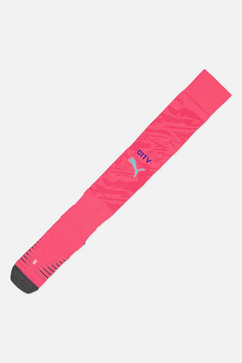 PUMA Men Brand Logo Manchester City Football Socks, Pink - Image 4