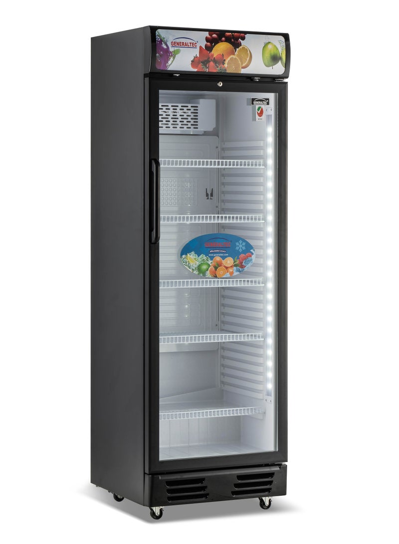 GENERALTEC ثلاجة عرض جنرالتيك بباب واحد - أسود | إضاءة LED | ترموستات رقمي | ضمان ضاغط لمدة 5 سنوات - Image 2