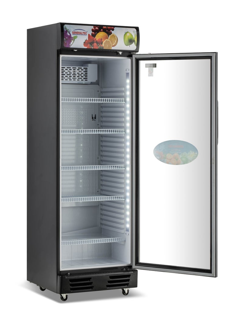 GENERALTEC ثلاجة عرض جنرالتيك بباب واحد - أسود | إضاءة LED | ترموستات رقمي | ضمان ضاغط لمدة 5 سنوات - Image 3