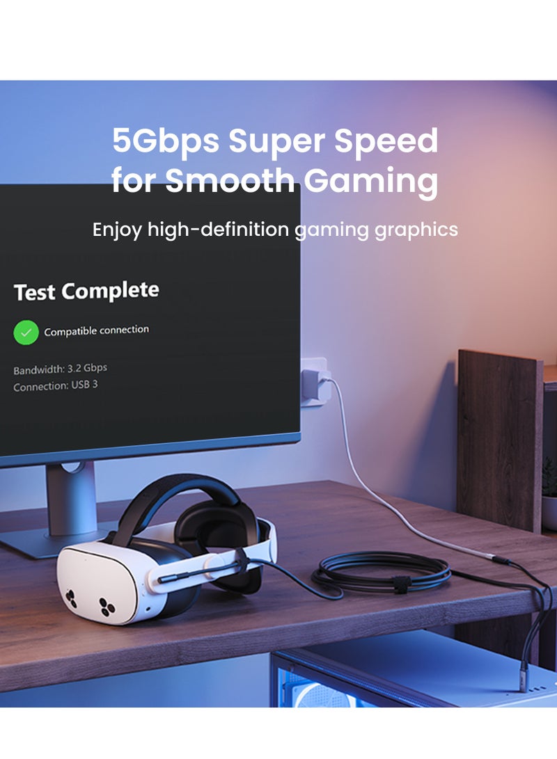 KIWI design كابل ربط بطول 5م لـ /Pico 4/Quest3/Quest3S/Quest2/Quest Pro كابل بيانات ملحقات VR - Image 5