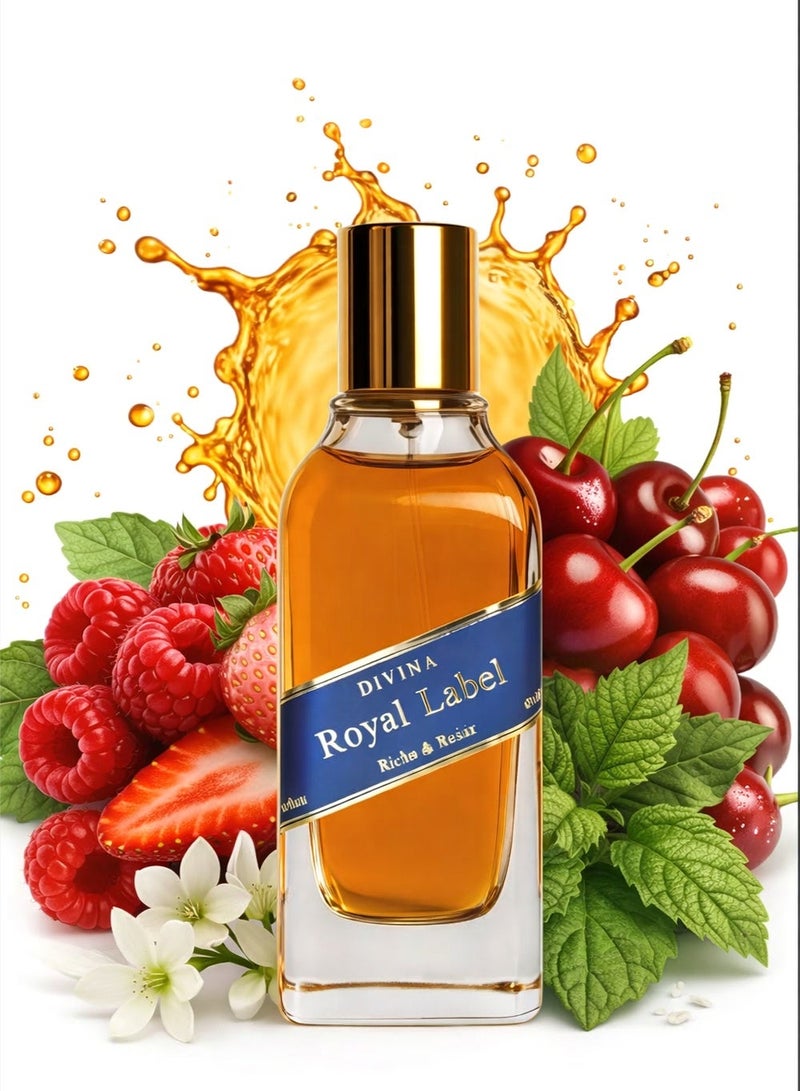 ديفينا عطر رويال ليبل ١٠٠ مل | عطر للجنسين يدوم طويلًا | عطر فاخر برائحة الفواكه والخشب مع نفحات التوت والباتشولي | عطر عربي فاخر برائحة المسك للرجال والنساء - Image 1