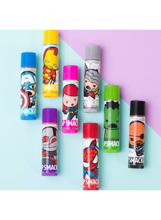 Lip Smacker Marvel Avenger Flavored Lip Balm Party Pack 8 Count, Super Hero, Spirderman, Iron Man, Captain America, Clear, For Kids  - Image 3