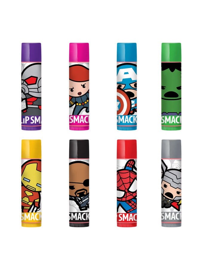 Lip Smacker Marvel Avenger Flavored Lip Balm Party Pack 8 Count, Super Hero, Spirderman, Iron Man, Captain America, Clear, For Kids  - Image 2