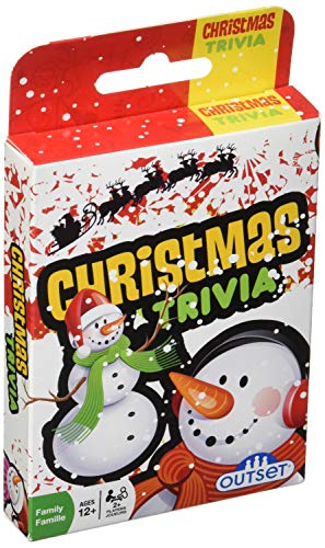 Outset Media Christmas Trivia Card Game Travel Sized for 2 or More Players Ages 12 and up - Image 1