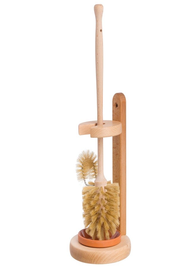 Redecker Natural Pig Bristle Toilet-Brush with Untreated Beechwood Handle, 14-1/2-Inches - Image 1