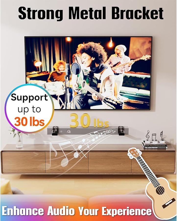 قوس حائط قابل للتعديل على شكل حرف L لشريط الصوت، لا يتطلب أدوات للتركيب، مخصص لمسرح المنزل - Image 5