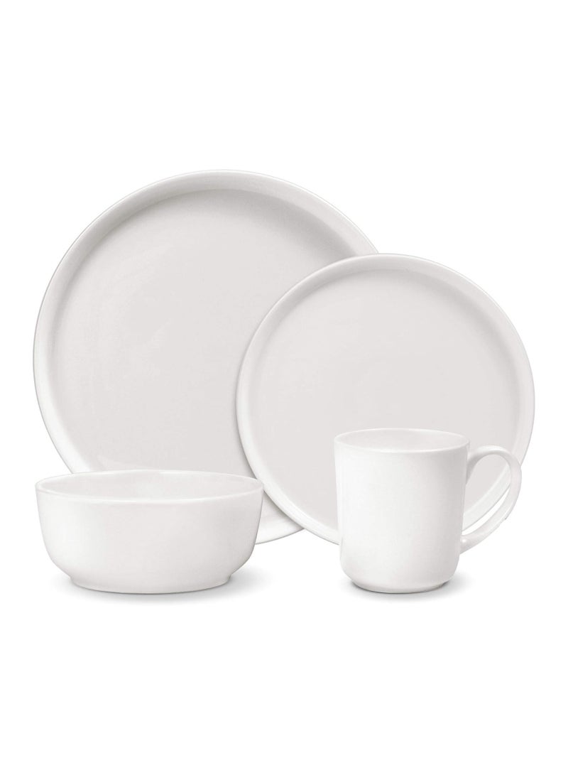 مجموعة العشاء مكونة من 16 قطعة، خدمة لـ 4 أشخاص، باللون الأبيض - Image 2