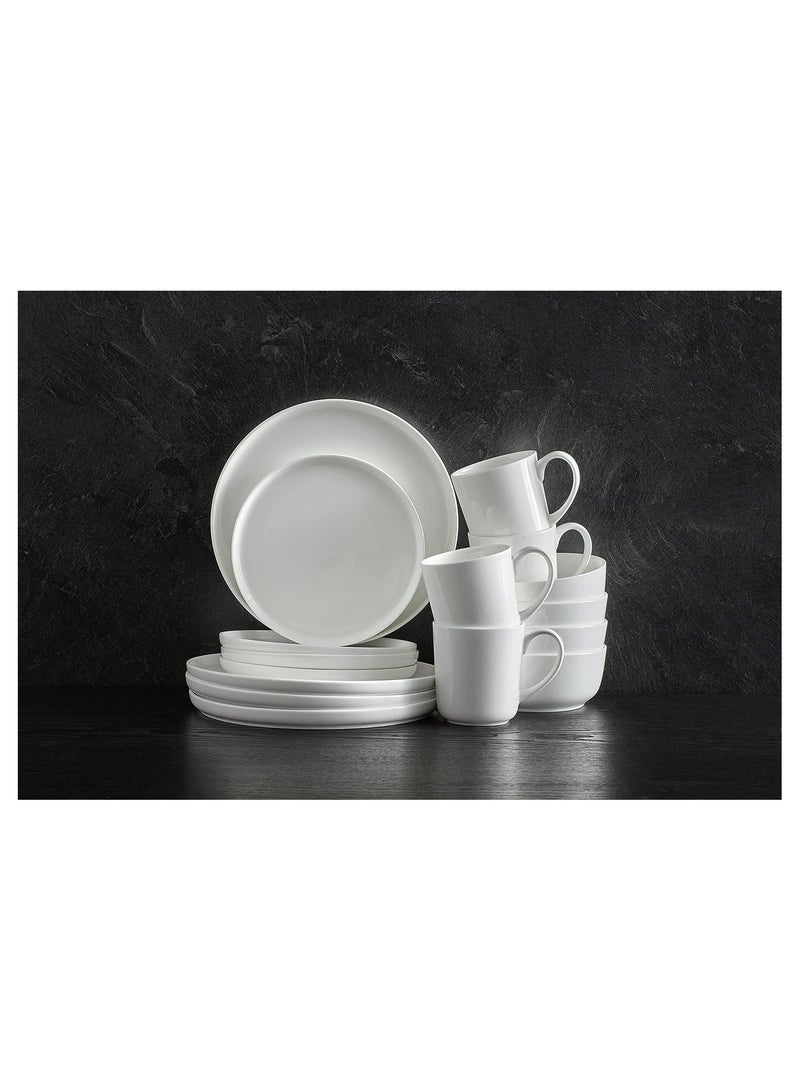 مجموعة العشاء مكونة من 16 قطعة، خدمة لـ 4 أشخاص، باللون الأبيض - Image 4