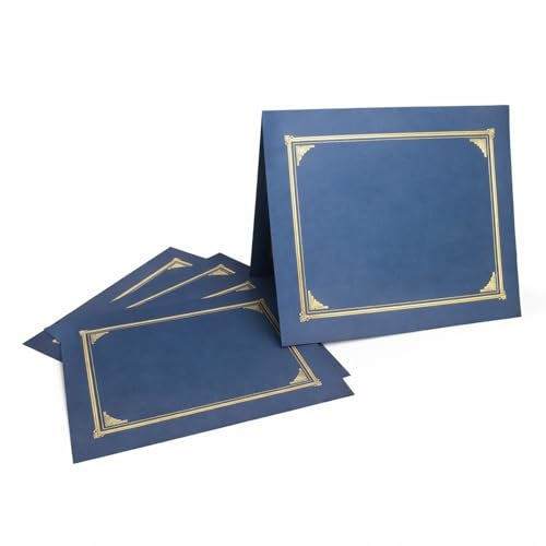 Geographics Classic Linen Certificate/Document Covers, 12.5” x 9.75”, Navy Bue (25 Pack) - Image 4