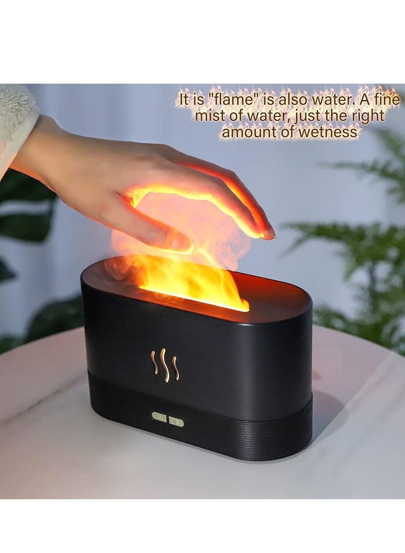 Flame Air Diffuser,Humidifier,Portable-Noiseless Aroma Diffuser for Home,Office or Yoga Essential Oil Diffuser with No-Water Auto-Off Protection(Black)… - Image 2