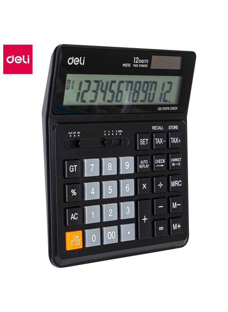 Deli EM01020 12-digit Desktop Calculator - ideal for tax & accounting scenarios - Image 1