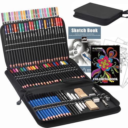 KALOUR 96 Premium Drawing Pencil Set,including 72 Colored pencil and 24 sketch kit, for Drawing,sketching and Coloring Books,Art Supplies for Beginner,Artists and Adults - Image 1