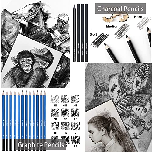 KALOUR 96 Premium Drawing Pencil Set,including 72 Colored pencil and 24 sketch kit, for Drawing,sketching and Coloring Books,Art Supplies for Beginner,Artists and Adults - Image 4