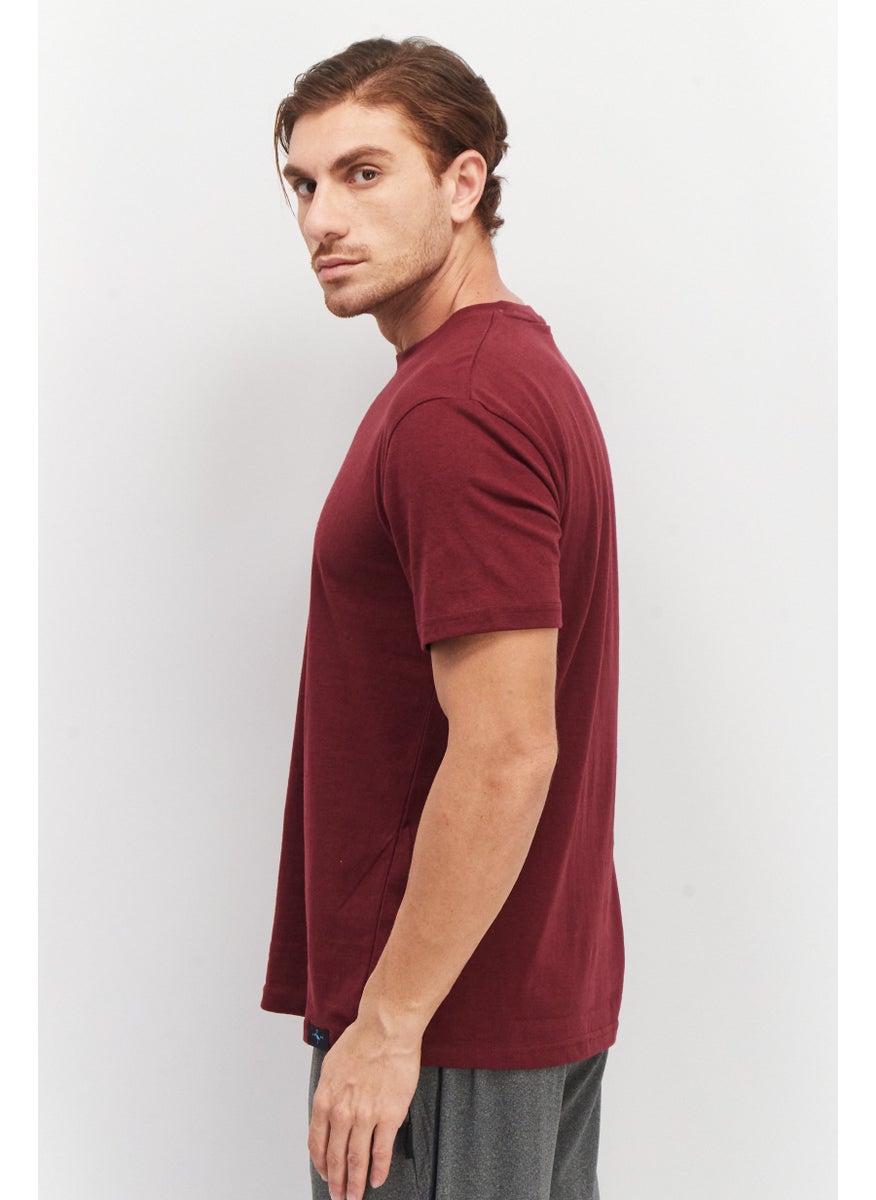 Tailorbyrd Men Crew Neck Short Sleeve Heather T-Shirt, Burgundy  - Image 4