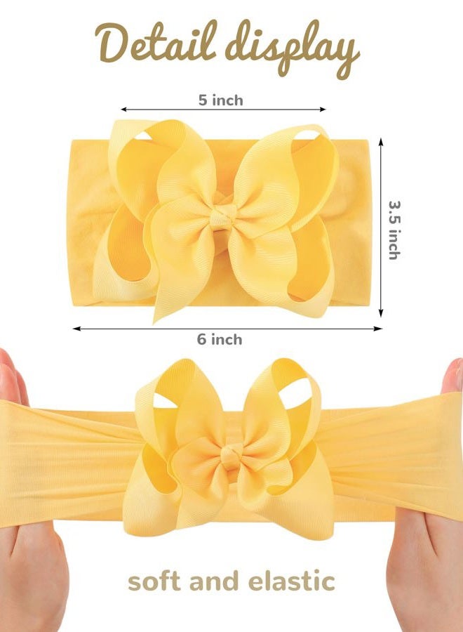 doboi 12PCS Baby Girl Bows Baby Headbands Ribbon Bow Nylon Headbands Hair Accessories Big Baby Bows for Baby Girls Infant Newborn Toddler - Image 2