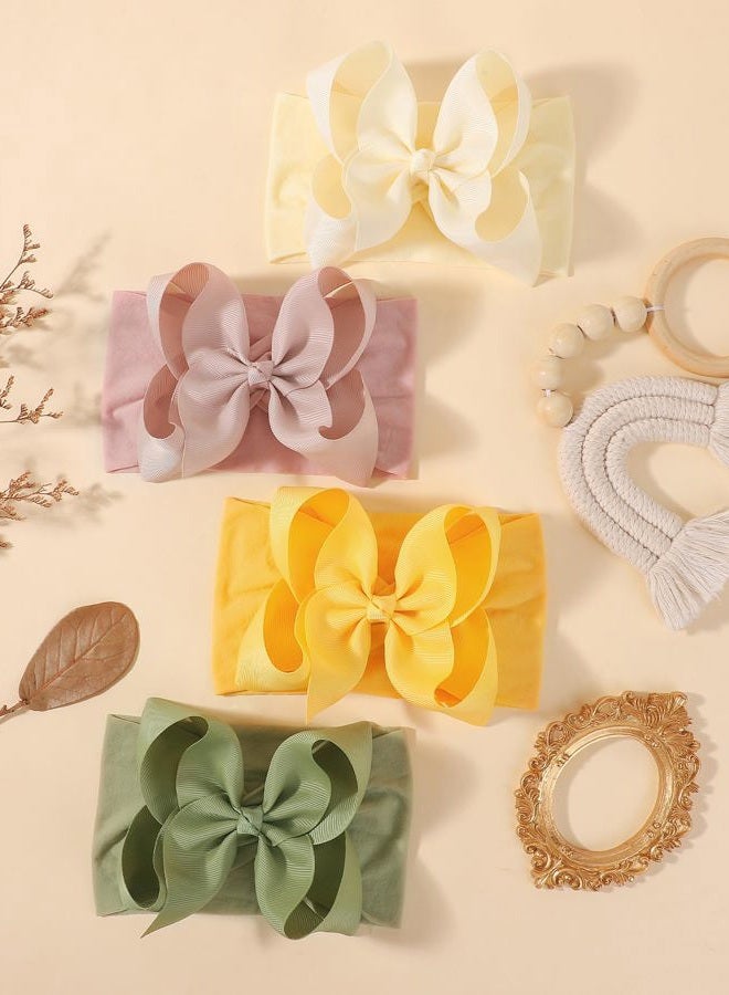doboi 12PCS Baby Girl Bows Baby Headbands Ribbon Bow Nylon Headbands Hair Accessories Big Baby Bows for Baby Girls Infant Newborn Toddler - Image 4