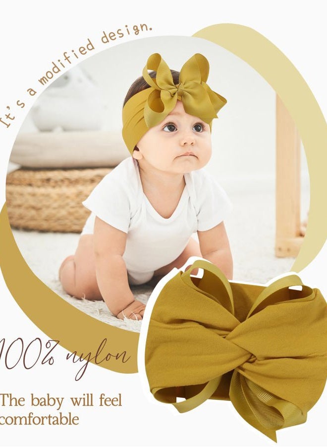 doboi 12PCS Baby Girl Bows Baby Headbands Ribbon Bow Nylon Headbands Hair Accessories Big Baby Bows for Baby Girls Infant Newborn Toddler - Image 3