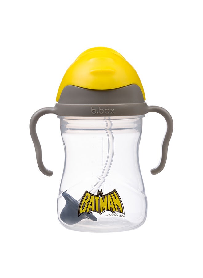 b.box Batman Sippy Cup, Drink from any Angle, Fliptop, Weighted Straw, Leak Proof & Easy Grip, BPA Free, Dishwasher safe, From 6m+, 240ml/8 oz - Image 1