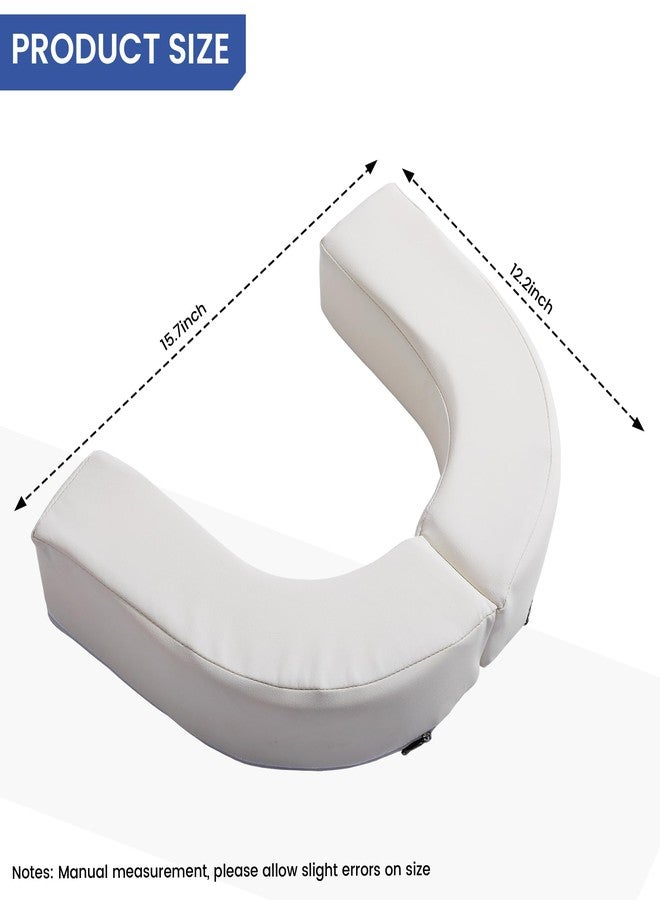 HOMBYS 3-Inch BBL Toilet Seat Cushion, PU Leather Brazilian Butt Lift Toilet Riser Pillow for Brazilian Butt Lift Surgery Recovery, Easy Clean, White - Image 2