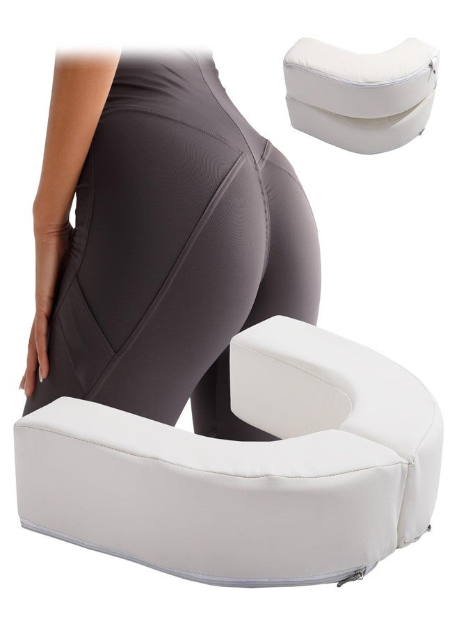 HOMBYS 3-Inch BBL Toilet Seat Cushion, PU Leather Brazilian Butt Lift Toilet Riser Pillow for Brazilian Butt Lift Surgery Recovery, Easy Clean, White - Image 1