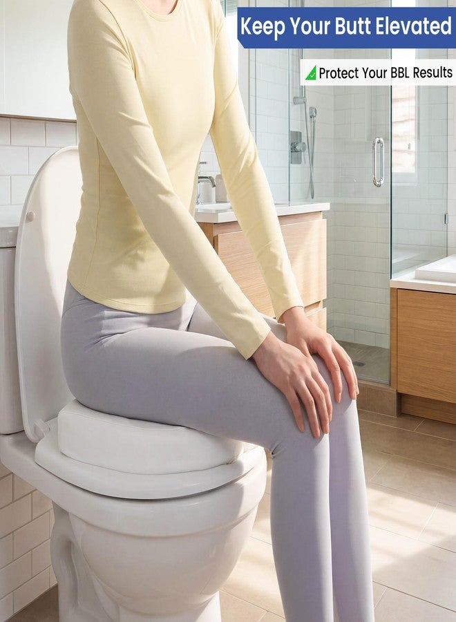 HOMBYS 3-Inch BBL Toilet Seat Cushion, PU Leather Brazilian Butt Lift Toilet Riser Pillow for Brazilian Butt Lift Surgery Recovery, Easy Clean, White - Image 3