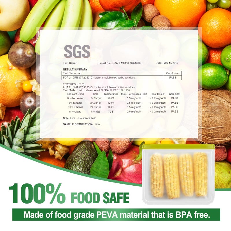 LKSUMPT Reusable Freezer Bags - 10 Pack Quart Bags BPA Free, Leakproof, Extra Thick | Food Storage Bags for Freezer, Meal Prep, Travel, Kitchen, Salad & Marinate - Image 2