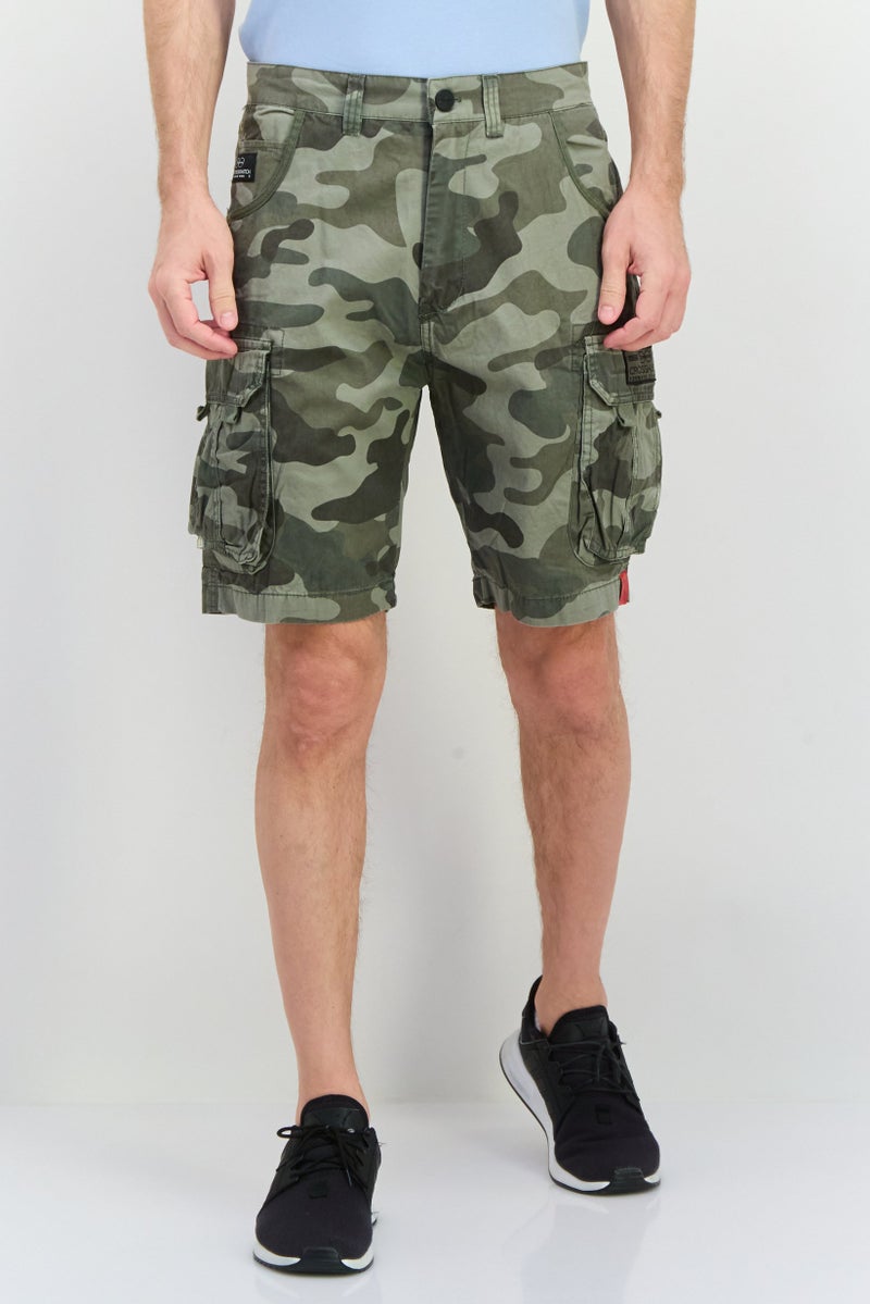 CROSSHATCH Men Camouflage Cargo Shorts, Multicolor - Image 1