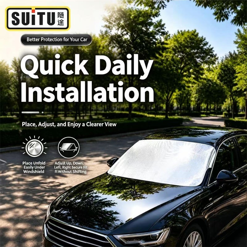 Aluminum Foil Car Windshield Sun Shade - Image 1