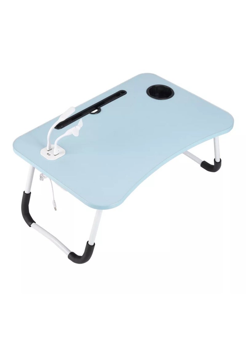 DubaiGallery Foldable Laptop Desk Stand with 4 USB Ports with mini light and fan included  - Image 2