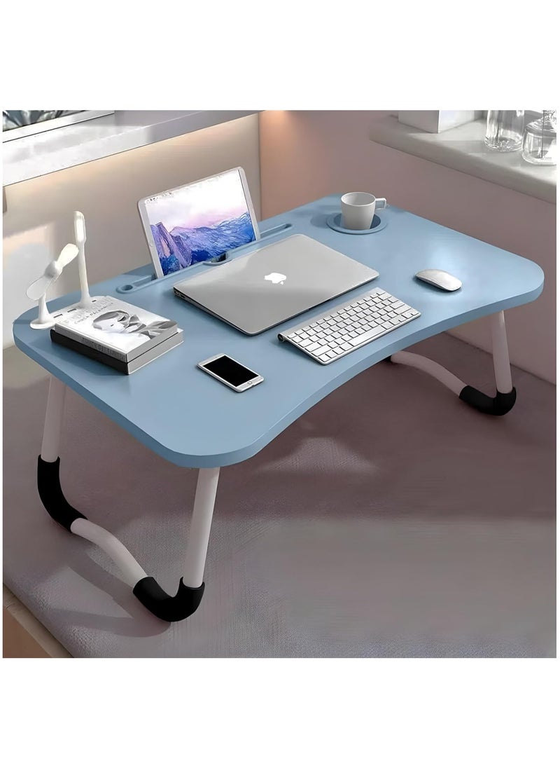 DubaiGallery Foldable Laptop Desk Stand with 4 USB Ports with mini light and fan included  - Image 3