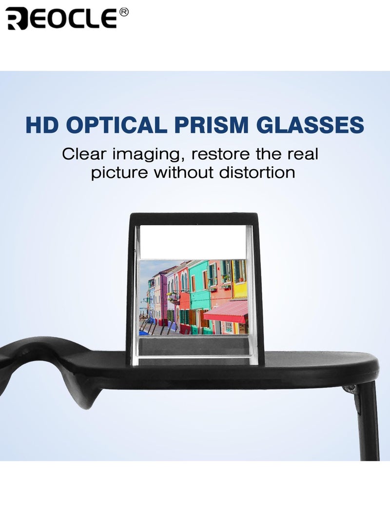 REOCLE Lazy Glasses Horizontal Reading Glasses Upside Down Prism Periscope Glasses for Lying Down Bed Reading Anti-Eye Strain Comfortable Fit Ideal for Book Lovers Seniors - Image 3