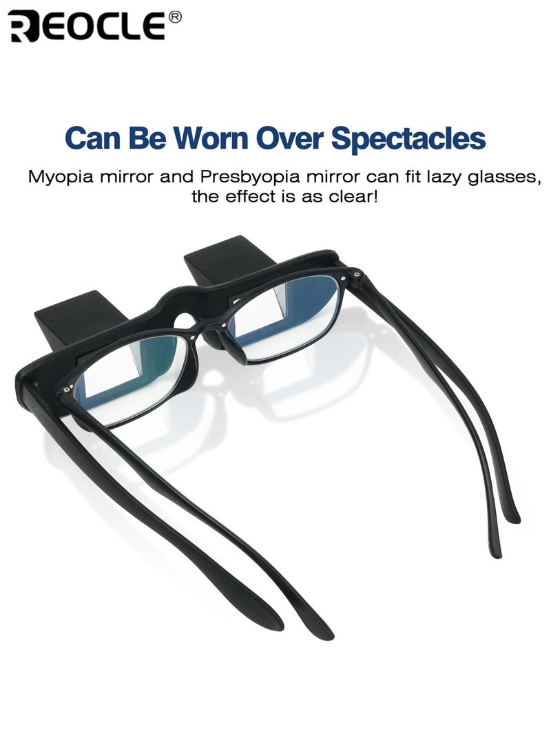 REOCLE Lazy Glasses Horizontal Reading Glasses Upside Down Prism Periscope Glasses for Lying Down Bed Reading Anti-Eye Strain Comfortable Fit Ideal for Book Lovers Seniors - Image 4