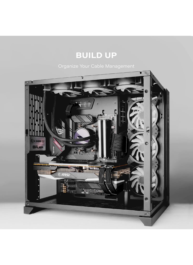 EZDIY-FAB EZDIY-FAB PSU Cable Extension Sleeved Custom Mod GPU PC Power Supply Soft Nylon Braided with Comb Kit 24PIN/8PIN to 6+2Pin/ 8PIN to 4+4PIN-30CM 300MM - Black  - Image 5
